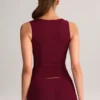 Top Vivee din modal cu gât pătrat, culoare vin Top Vivee din modal cu gât pătrat, culoare vin