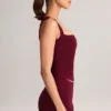 Top Vivee din modal cu gât pătrat, culoare vin Top Vivee din modal cu gât pătrat, culoare vin
