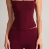 Top Vivee din modal cu gât pătrat, culoare vin Top Vivee din modal cu gât pătrat, culoare vin