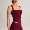 Top Vivee din modal cu gât pătrat, culoare vin Top Vivee din modal cu gât pătrat, culoare vin