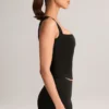 Top Vivee din modal cu guler pătrat, negru Top Vivee din modal cu guler pătrat, negru