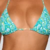 Topura de bikini triunghiular Comino cu imprimeu albastru multicolor Topura de bikini triunghiular Comino cu imprimeu albastru multicolor