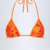 Topura de bikini triunghiular Paita cu imprimeu Orange Orchid Topura de bikini triunghiular Paita cu imprimeu Orange Orchid