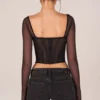Topuri cu mâneci lungi și corset Zella, negru Topuri cu mâneci lungi și corset Zella, negru