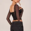 Topuri cu mâneci lungi și corset Zella, negru Topuri cu mâneci lungi și corset Zella, negru
