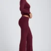 Topuri cu mâneci lungi și volane Emry Modal, culoare prune Topuri cu mâneci lungi și volane Emry Modal, culoare prune