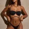 Topuri de bikini cu sârmă și bretele multiple Positano, negru Topuri de bikini cu sârmă și bretele multiple Positano, negru