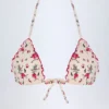 Topuri de bikini Noia Micro Triangle cu imprimeu floral roșu Topuri de bikini Noia Micro Triangle cu imprimeu floral roșu