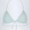Topuri de bikini Noia Micro Triangle în albastru cu imprimeu floral Topuri de bikini Noia Micro Triangle în albastru cu imprimeu floral