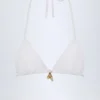 Topuri de bikini triunghiulare Comoros cu detalii decorative, în culoarea alb Topuri de bikini triunghiulare Comoros cu detalii decorative, în culoarea alb