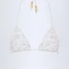 Topuri de bikini triunghiulare Comoros cu detalii decorative, în culoarea alb Topuri de bikini triunghiulare Comoros cu detalii decorative, în culoarea alb