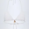 Topuri de bikini triunghiulare Comoros cu detalii decorative, în culoarea alb Topuri de bikini triunghiulare Comoros cu detalii decorative, în culoarea alb