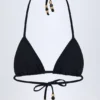 Topuri de bikini triunghiulare Comoros cu detalii decorative, negru Topuri de bikini triunghiulare Comoros cu detalii decorative, negru