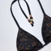 Topuri de bikini triunghiulare Comoros cu detalii decorative, negru Topuri de bikini triunghiulare Comoros cu detalii decorative, negru