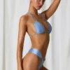 Topuri de bikini triunghiulare cu bretele duble Tropics în albastru cer Topuri de bikini triunghiulare cu bretele duble Tropics în albastru cer