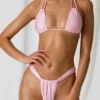 Topuri de bikini triunghiulare cu bretele duble Tropics în roz pal Topuri de bikini triunghiulare cu bretele duble Tropics în roz pal