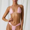 Topuri de bikini triunghiulare cu bretele duble Tropics în roz pal Topuri de bikini triunghiulare cu bretele duble Tropics în roz pal