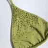 Topuri de bikini triunghiulare cu ornamente Baie în verde măslin Topuri de bikini triunghiulare cu ornamente Baie în verde măslin