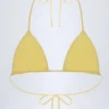 Topuri de bikini triunghiulare Recife cu broderie englezească, în galben lămâie Topuri de bikini triunghiulare Recife cu broderie englezească, în galben lămâie