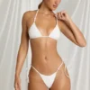 Topuri de bikini triunghiulare Zayana în alb
