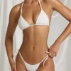 Topuri de bikini triunghiulare Zayana în alb