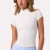 Topuri Soft Active cu fermoar pe un sfert în culoarea Milk Topuri Soft Active cu fermoar pe un sfert în culoarea Milk