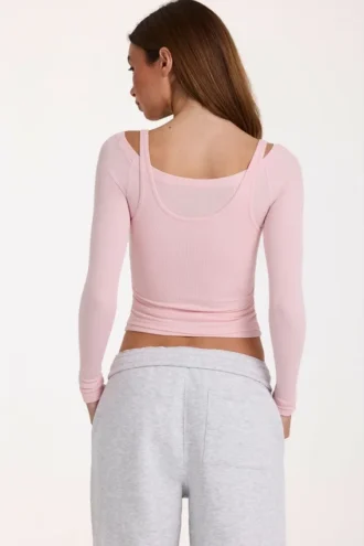 Topuri stratificate din modal în culoarea Blush Marl