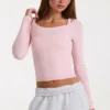 Topuri stratificate din modal în culoarea Blush Marl Topuri stratificate din modal în culoarea Blush Marl