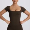 Tricou fără cusături Super Sculpt, maro Tricou fără cusături Super Sculpt, maro