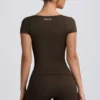 Tricou fără cusături Super Sculpt, maro Tricou fără cusături Super Sculpt, maro