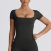 Tricou fără cusături Super Sculpt în culoarea cenușiu