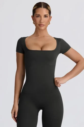 Tricou fără cusături Super Sculpt în culoarea cenușiu
