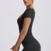 Tricou fără cusături Super Sculpt în culoarea cenușiu