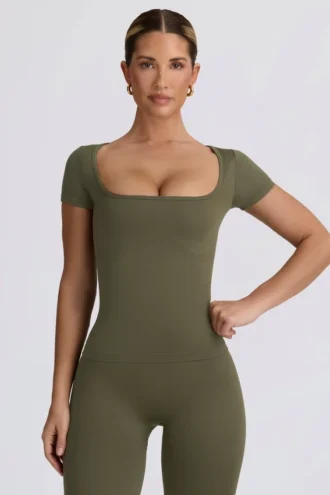 Tricou fără cusături Super Sculpt în verde deschis