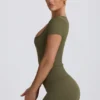 Tricou fără cusături Super Sculpt în verde deschis
