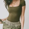 Tricou fără cusături Super Sculpt în verde închis