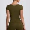 Tricou fără cusături Super Sculpt în verde închis