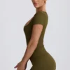 Tricou fără cusături Super Sculpt în verde închis