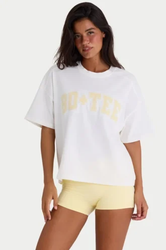 Tricou oversized din bumbac jersey, alb