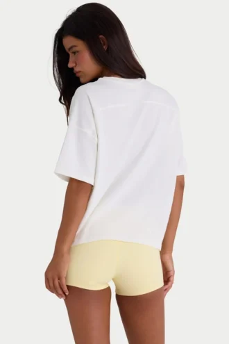 Tricou oversized din bumbac jersey, alb