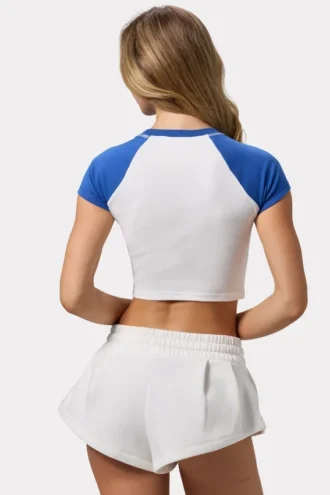 Tricou scurt cu imprimeu grafic, alb