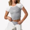 Tricou scurt cu imprimeu grafic, gri melanj Tricou scurt cu imprimeu grafic, gri melanj