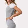 Tricou scurt cu imprimeu grafic, gri melanj Tricou scurt cu imprimeu grafic, gri melanj