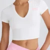 Tricou scurt din jersey de bumbac elastic cu imprimeu grafic, în alb Tricou scurt din jersey de bumbac elastic cu imprimeu grafic, în alb