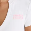 Tricou scurt din jersey de bumbac elastic cu imprimeu grafic, în alb Tricou scurt din jersey de bumbac elastic cu imprimeu grafic, în alb