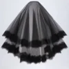 Văl Trixie cu bordură din dantelă, negru Văl Trixie cu bordură din dantelă, negru